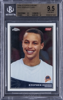 2009-10 Topps Chrome #101 Stephen Curry Rookie Card (#155/999) - BGS GEM MINT 9.5